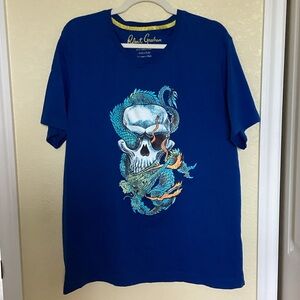 Robert Graham Vibrant Blue Skull Graphic Tee